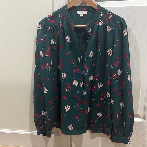 Joie Tops - Floral Green Blouse